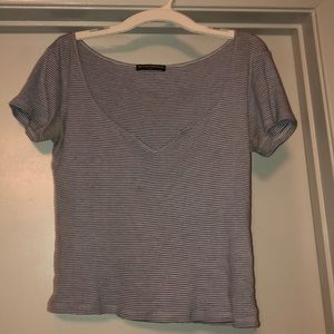 Blue and White Stripes Brandy Melville shirt